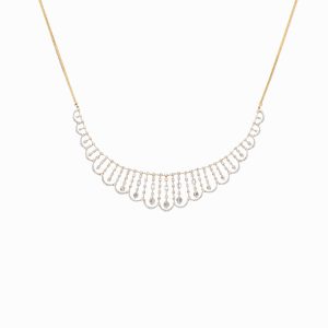 Tiesh Classic Necklace with Diamonds in 18kt Yellow Gold