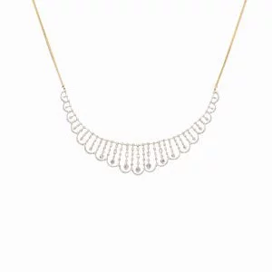 Tiesh Classic Necklace with Diamonds in 18kt Yellow Gold