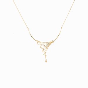 Tiesh Stand-Out Necklace with American Diamonds in 22kt Gold
