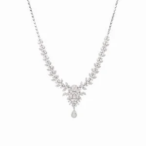 Tiesh High Evenings Necklace with Diamonds in 18kt White Gold
