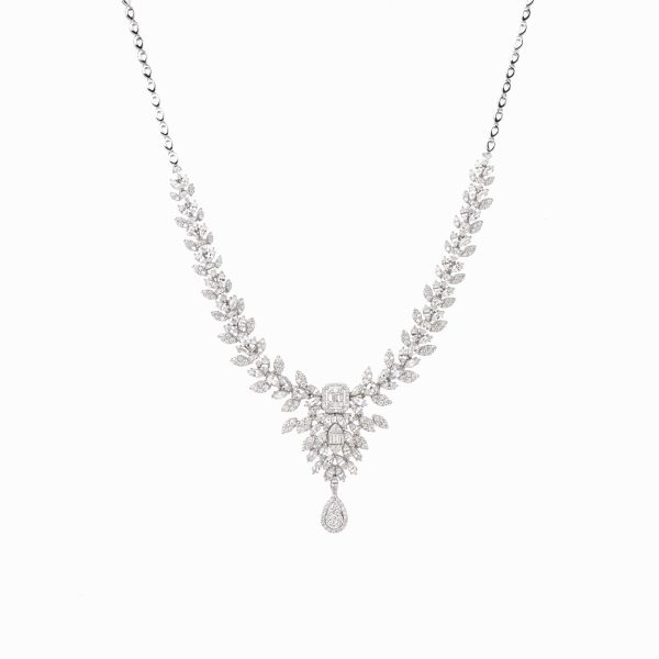 Tiesh High Evenings Necklace with Diamonds in 18kt White Gold