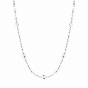 Tiesh Delicate Necklace with Diamonds in 18kt White Gold