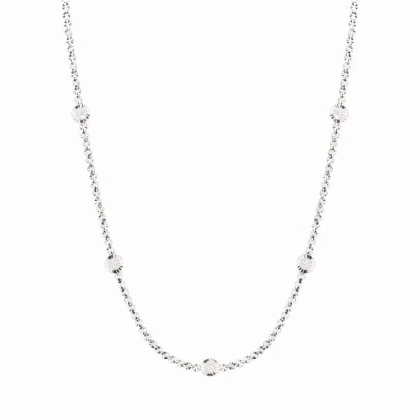 Tiesh Delicate Necklace with Diamonds in 18kt White Gold