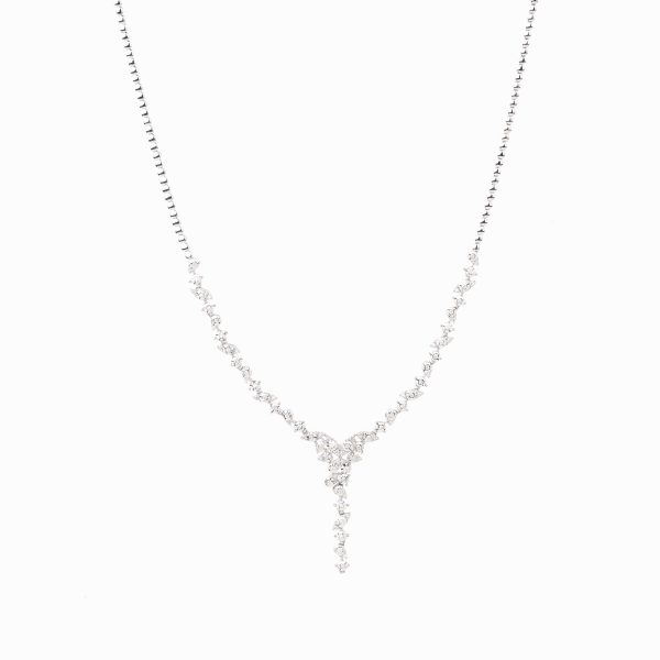 Tiesh Scintillating Necklace with Diamonds 18kt White Gold