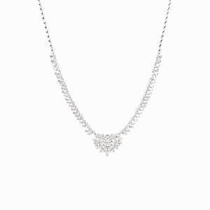 Tiesh Elegant Necklace with Diamonds in 18kt White Gold