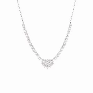 Tiesh Elegant Necklace with Diamonds in 18kt White Gold