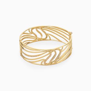 Tiesh 22kt Gold and Diamond Interspersed Bangle for Moments That Matter