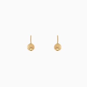 Tiesh Artisan Drop Earrings Made of Pure 22kt Gold Set with American Diamonds