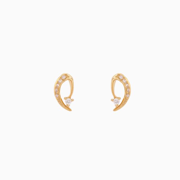 Tiesh Artisan Designer Earrings Made of Pure 22kt Gold Set with American Diamonds