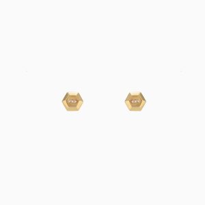 Tiesh Artisan Hexagon Earrings Made of Pure 22kt Gold