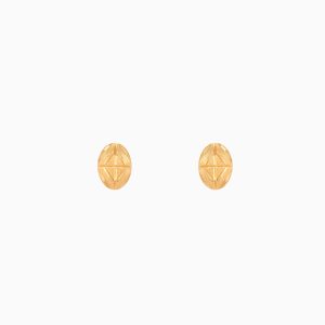 Tiesh Artisan Oval Earrings Made of Pure 22kt Gold