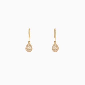 Tiesh Cocktail Earrings Made of Pure 22kt Gold Set with American Diamonds