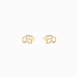 Tiesh Elephant Stud Earrings Made of 22kt Gold