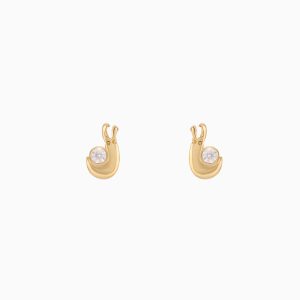 Tiesh Designer 22kt Gold Stud Earrings with American Diamonds