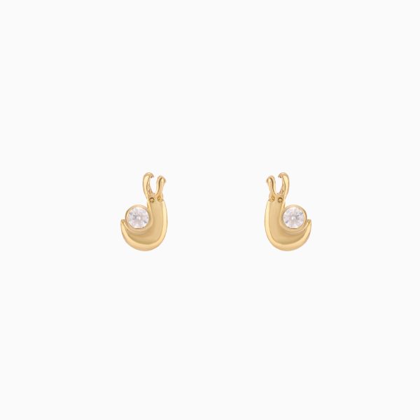 Tiesh Designer 22kt Gold Stud Earrings with American Diamonds