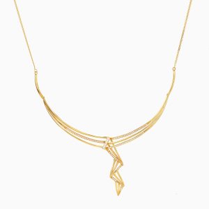 Tiesh 22kt Gold Cocktail Necklace with American Diamonds