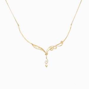Tiesh 22kt Gold Necklace with American Diamonds