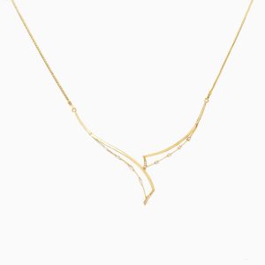 Tiesh Delicate Diamond Necklace in 22kt Gold
