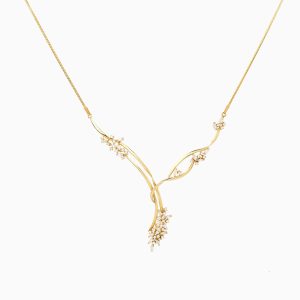 Tiesh Diamond Studded Cocktail Necklace in 22kt Gold for Moments that Matter