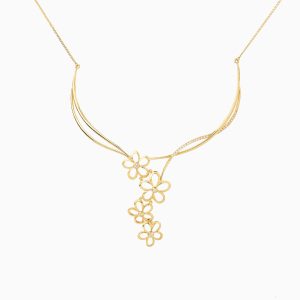 Tiesh Intricate Floral Diamond and 22kt Gold Necklace for Moments that Matter