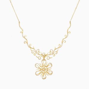Tiesh 22kt Gold Detachable Necklace with American Diamonds