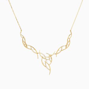 Tiesh Luminous Harmony Necklace with American Diamonds in 22kt Gold
