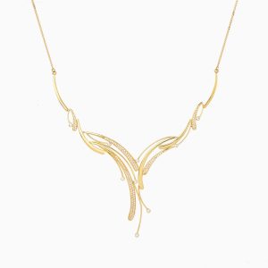 Tiesh Diamond-Emblazoned Necklace in 22kt Gold for Moments that Matter
