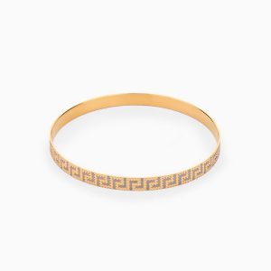 Tiesh 22kt Gold Designer Bangle with Signature Engraving