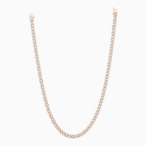 Tiesh Delicate 18kt Rose Gold Necklace with Diamonds