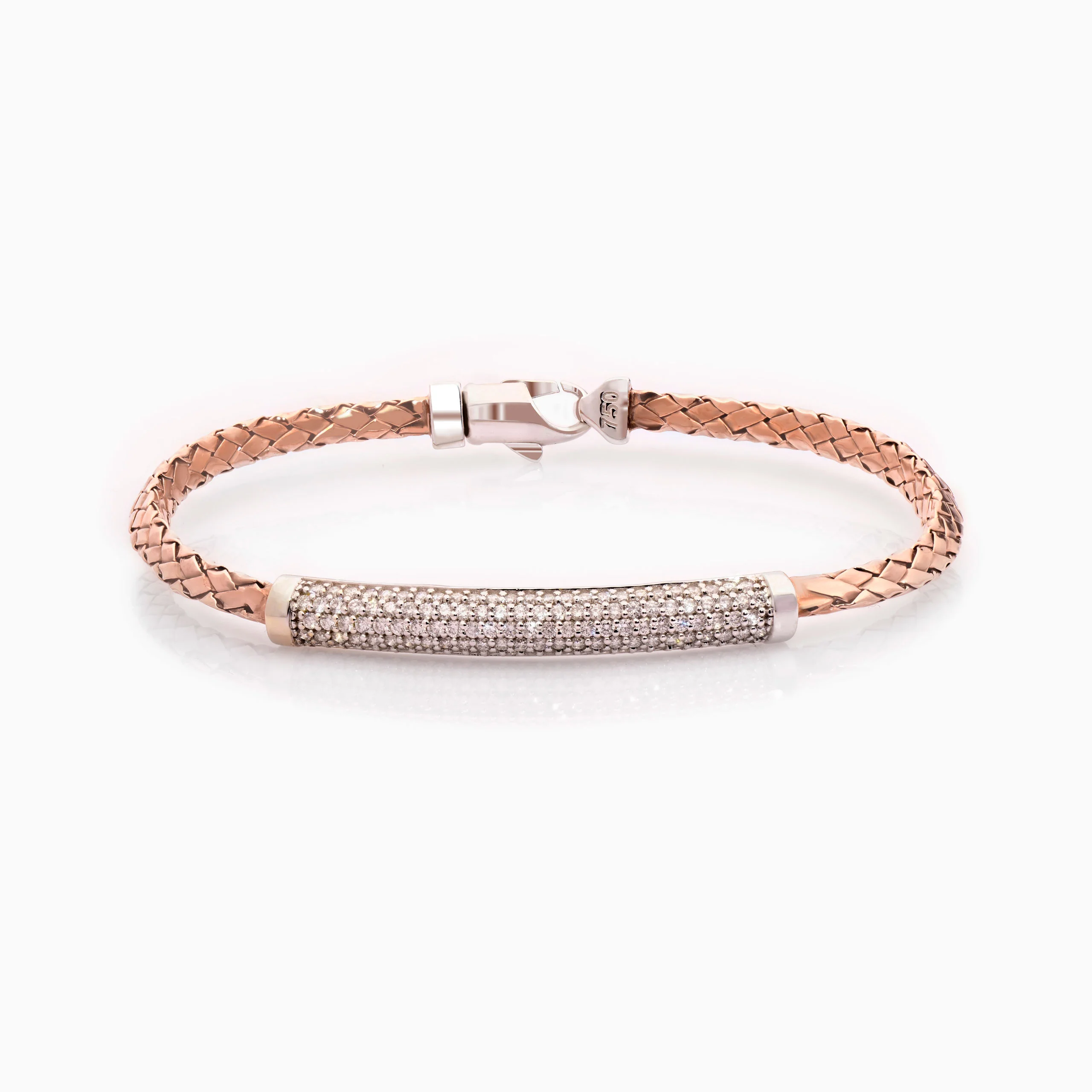 18kt Rose Gold and White Gold Bangle with Diamonds