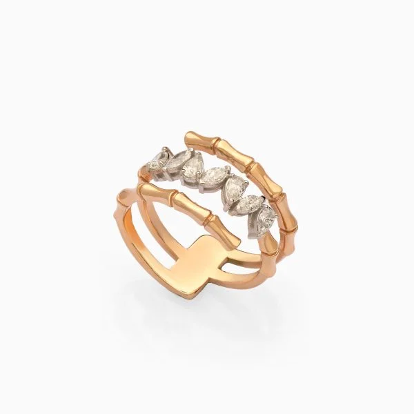 18kt Rose Gold Ring with Diamonds