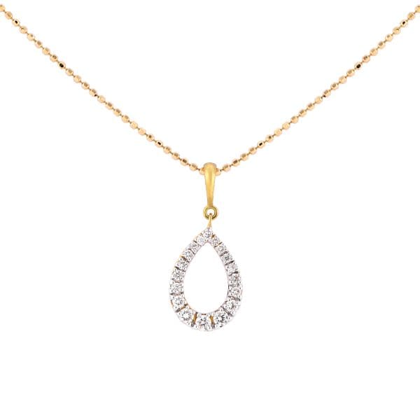 18k rose gold teardrop halo diamond pendant