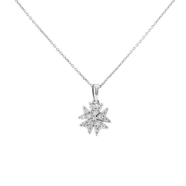 18k white gold star diamond pendant