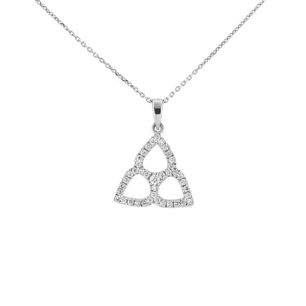 18k white gold trinity diamond pendant