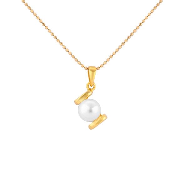 22k gold modern pearl pendant