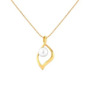 22k gold organic pearl pendant