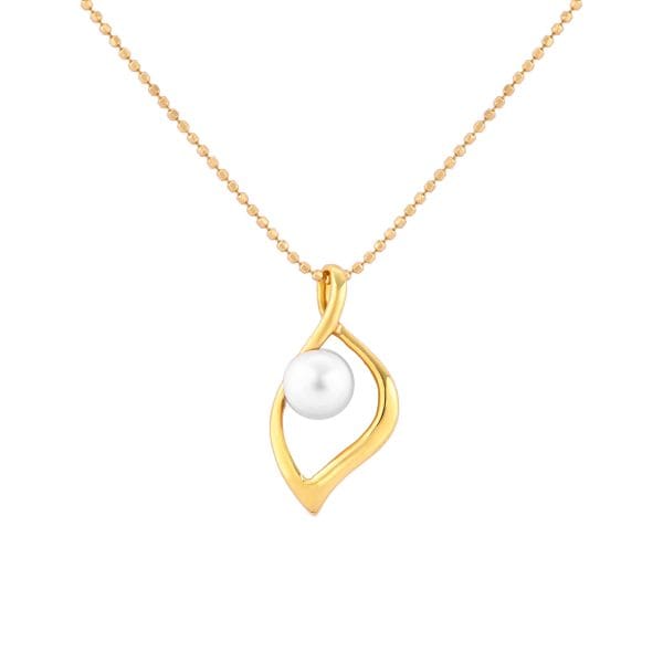 22k gold organic pearl pendant