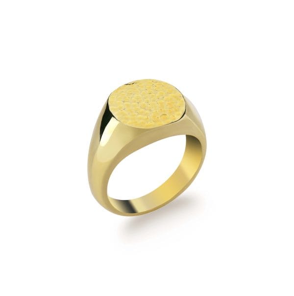 yellow-gold-plated-silver-textured-signet-ring