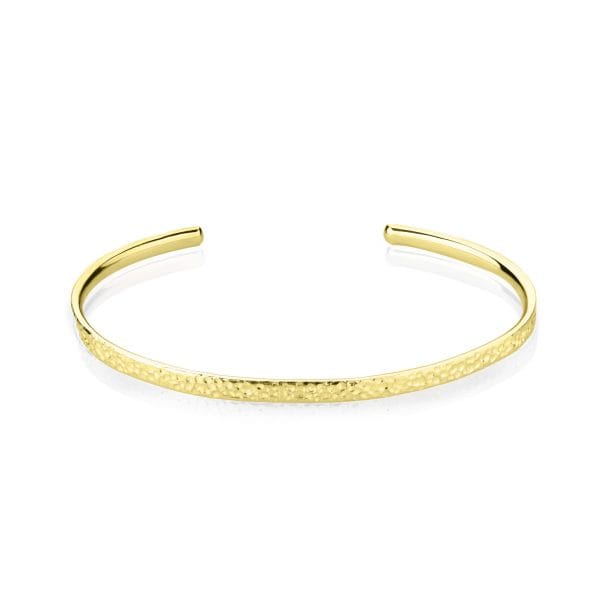 yellow-gold-plated-silver-textured-cuff-bangle