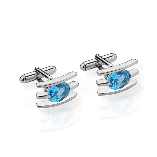 silver-blue-topaz-cufflinks