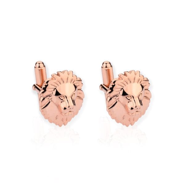 silver-rose-gold-plated-lion-head-cufflinks