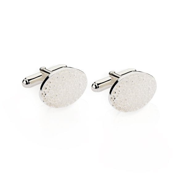 silver-textured-oval-cufflinks