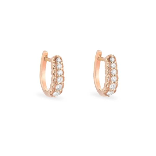 14KT Rose Gold Diamond Earrings