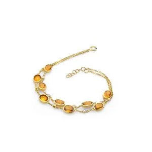 18KT YELLOW GOLD BRACELET WITH YELLOW SAPPHIRE AND DIAMONDS