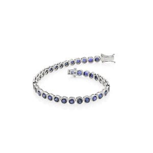 18KT WHITE GOLD BRACELET WITH BLUE SAPPHIRE