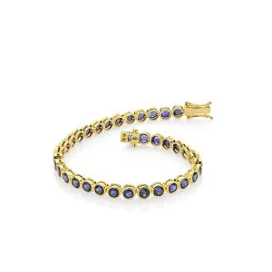 18KT YELLOW GOLD BRACELET WITH BLUE SAPPHIRE