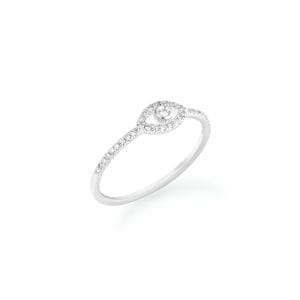 14kt White Gold Ring With Diamonds