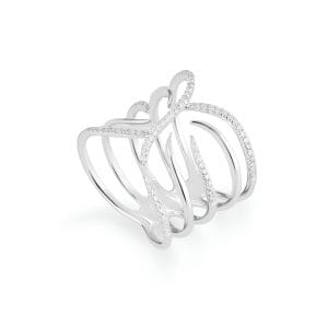 14kt White Gold Ring With Diamonds