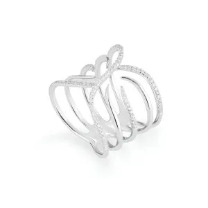14kt White Gold Ring With Diamonds