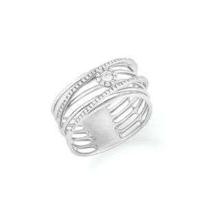 14kt White Gold Ring With Diamonds